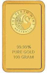 Goldbarren 100 g Perth mint