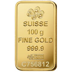 Lingote de oro 100 g PAMP Suisse