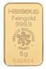 Gold bar 5 g Heraeus