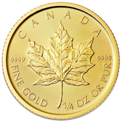 Moneda de oro 1/4 onza Maple leaf