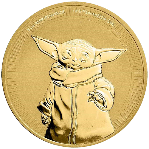 Gold coin 1 oz Star Wars Baby Yoda - Lowest price: € 2 071.27