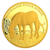 Goldmünze 5 Unzen stock horse Australien