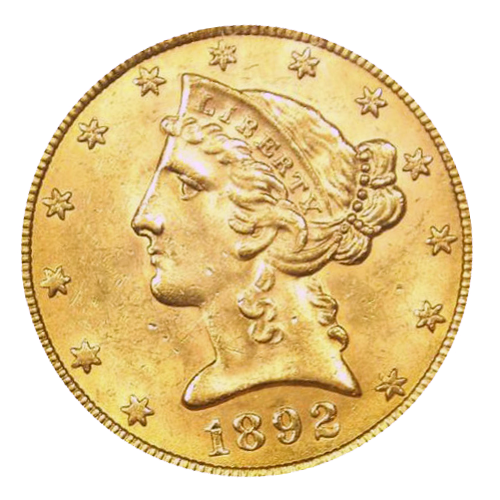 Gold coin Half eagle 5 dollar Liberty head 1838–1907 - Lowest