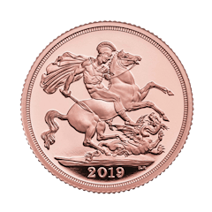 Gouden munt Piedfort Sovereign Verenigd Koninkrijk