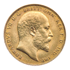 Moneda de oro Sovereign Reino Unido Edward VII 1902-1910